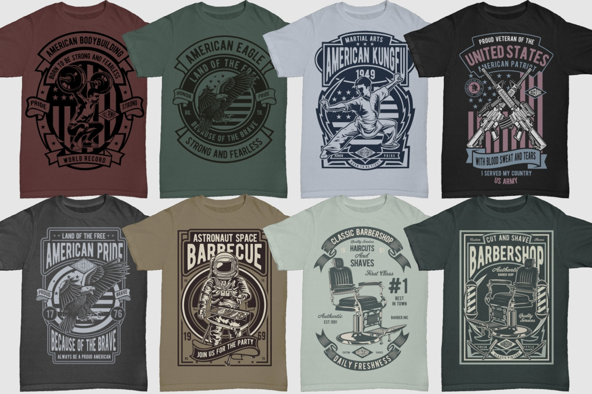 100 Retro Tshirt Designs Bundle 3, an Illustration by roach_graphic (Photo 2 of 14)