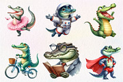 Cute Crocodile Clipart, an Illustration by CreationArt (Thumbnail 5 of 5)
