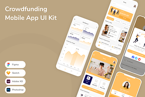 Crowdfunding Mobile App UI Kit