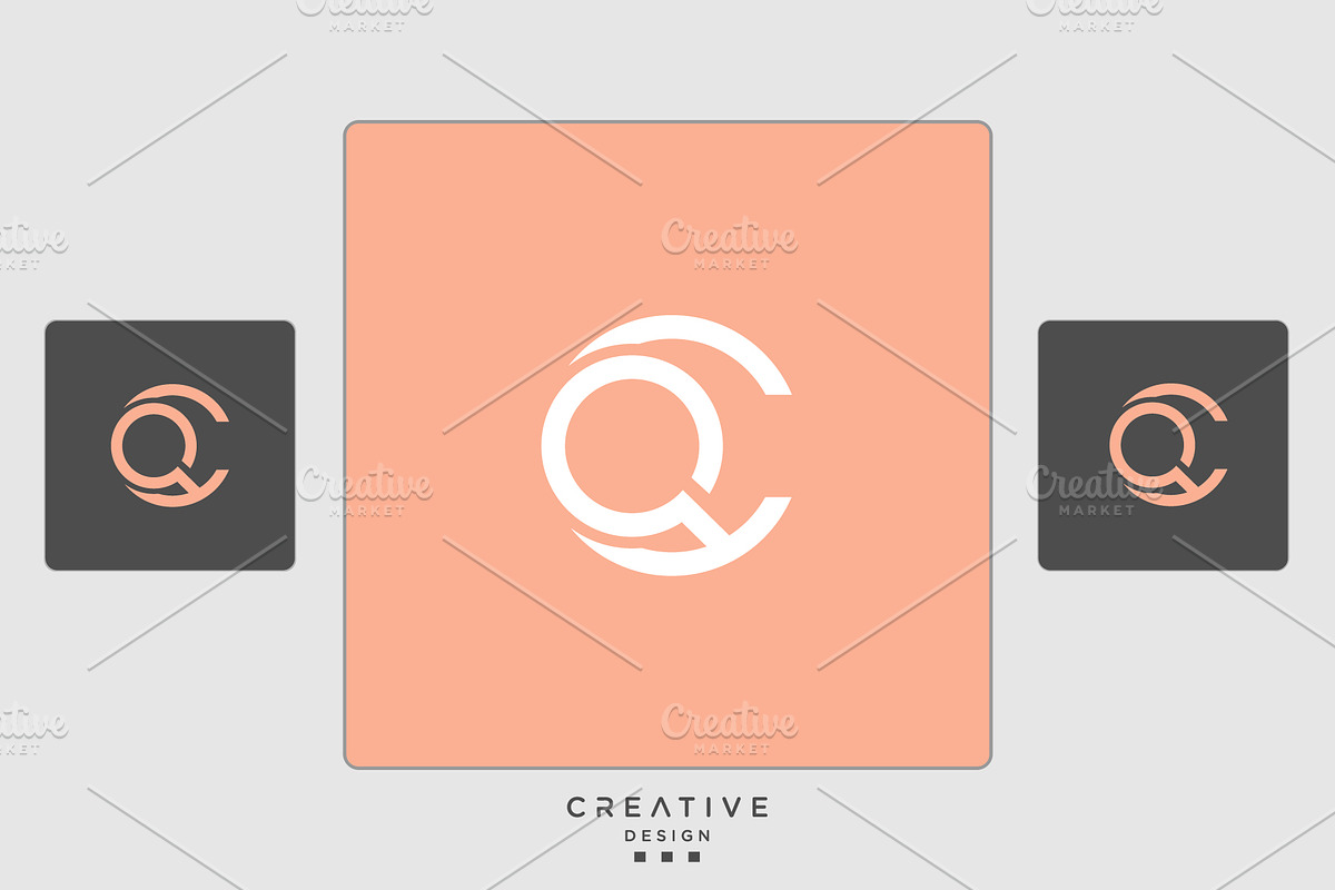 Alphabet Letters Icon Logo CQ or Q b, a Graphic by art_creater