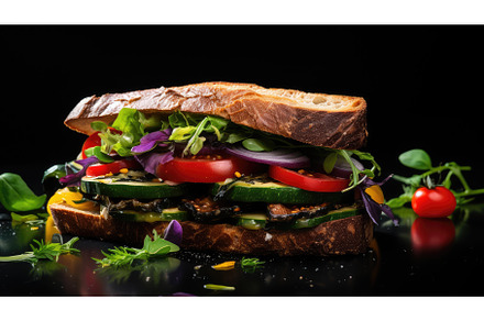 vegetarian sandwich dark background, a Background Photo by pikepicture