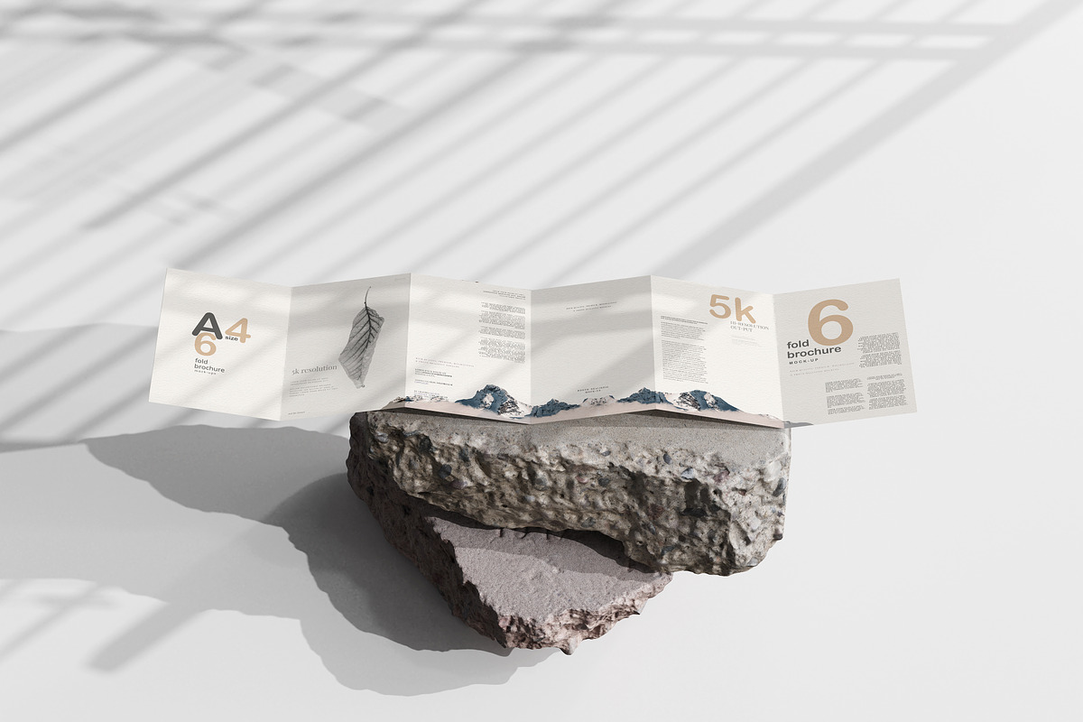 A4 Size Six Fold Brochure Mockup, a Print Template by pmvch (Photo 18 of 20)