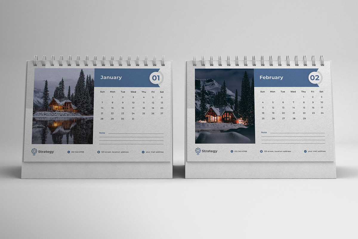 Desk Calendar 2024, a Print Template by Uiparvin (Photo 2 of 2)