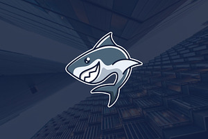 Cute Shark Mascot Logo