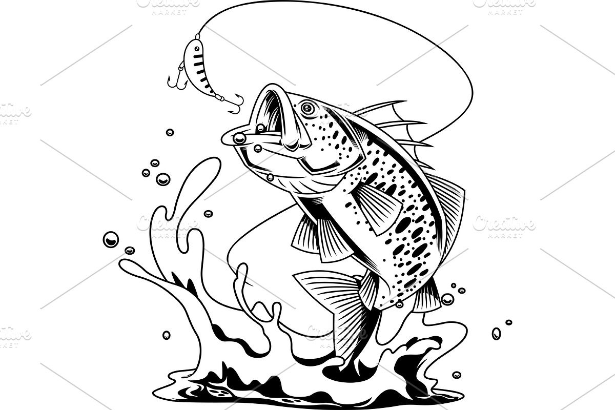 Angry Bass Fish Cartoon Character, an Illustration by HitToon