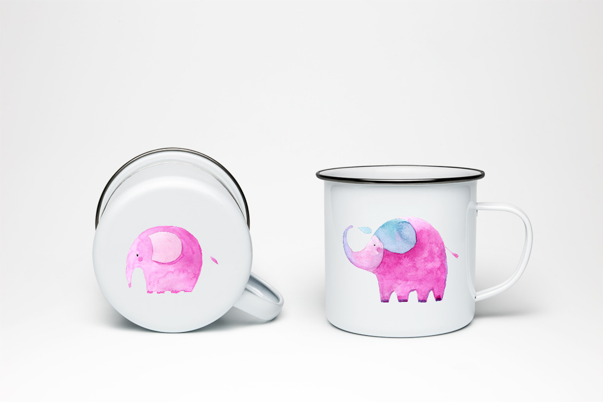 Cute Watercolor Elephants, an Animal Illustration by Bibela (Photo 2 of 2)