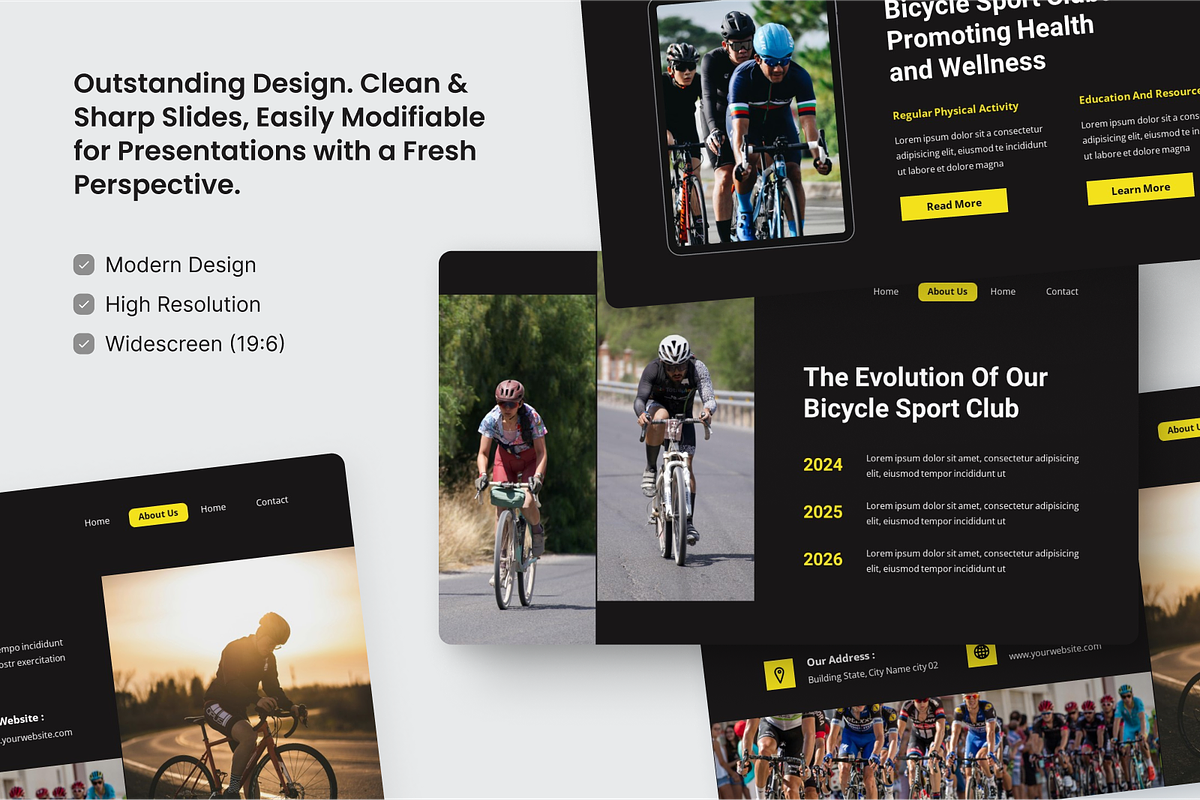 Bicycle Sports Club Google Slide, a Presentation Template by SquidPixey (Photo 3 of 6)