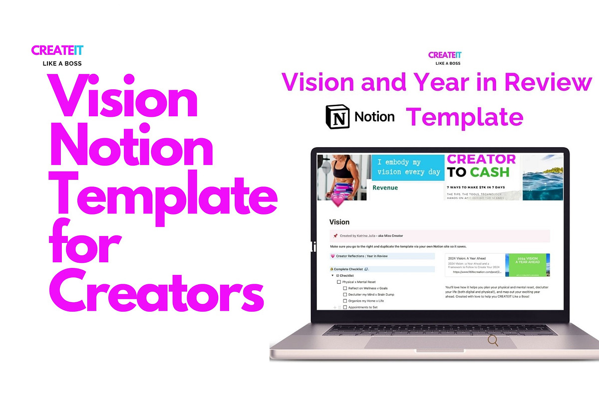 Notion Template to Plan Your Year, a Marketing Template by Miss Creator (Photo 2 of 3)