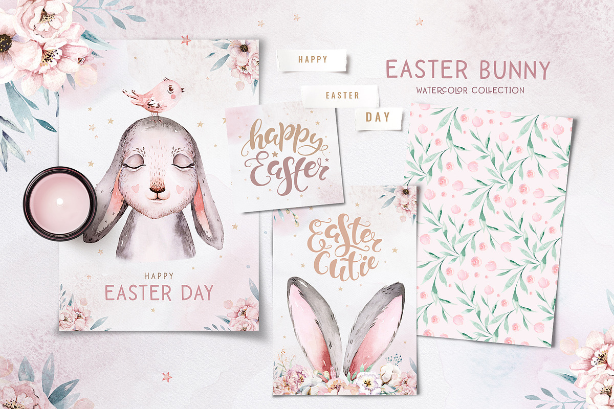 Easter bunny watercor collection, an Animal Illustration by Peace ART (Photo 2 of 13)