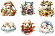 Watercolor Sheep Clipart, an Illustration by DreamArtGraphic (Thumbnail 4 of 4)