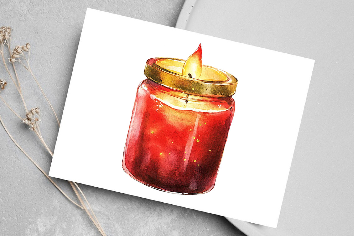 Christmas Glitter Candle Clipart, an Illustration by Canvas Craft (Photo 6 of 8)