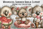 Whimsical Summer Koala Clipart, an Illustration by Dream Creation (Thumbnail 1 of 6)