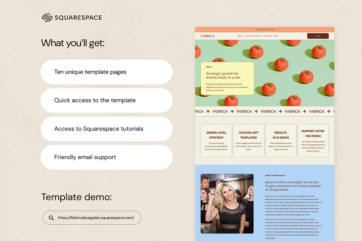 Squarespace Template: Fabrica, a Squarespace Template by Applet Studio (Photo 3 of 6)