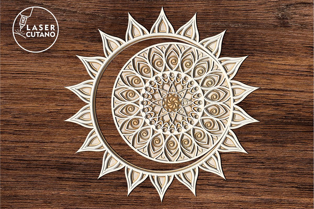 SOLAR ECLIPSE Multilayer Wall Art, a Templates & Theme by LaserCutano (Photo 3 of 6)
