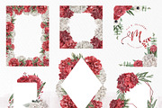 Red Burgundy & White Floral Clipart, an Illustration by May • SHO (Thumbnail 6 of 13)