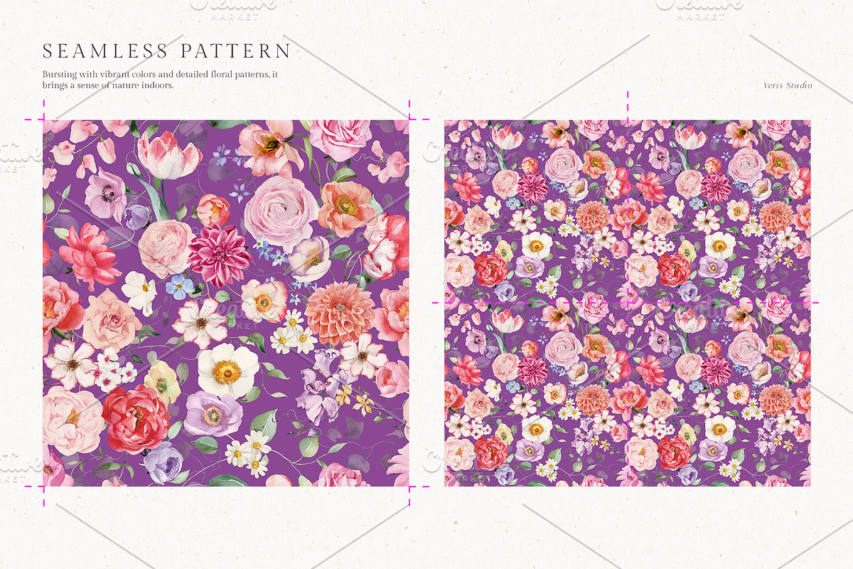 FLORAMA 6 Floral Seamless Patterns, a Pattern Graphic by Veris Studio (Photo 9 of 34)