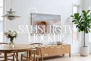 White Samsung Frame Tv Mockup PSD, a Mockup by First Impression Mockups (Thumbnail 1 of 4)