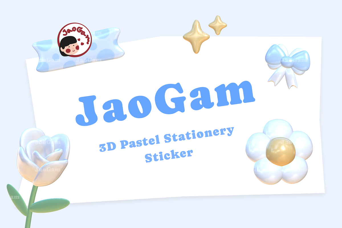 3D Pastel Stationary Stickers, an Object Graphic by JaoGam (Photo 3 of 3)