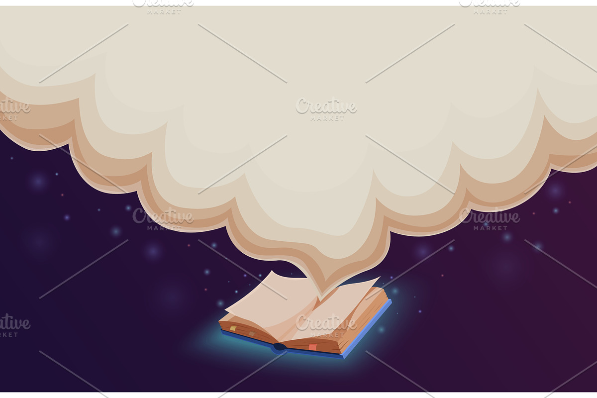 Empty cloud from open book. Banner, a Sport Illustration by Valerie Bodnar