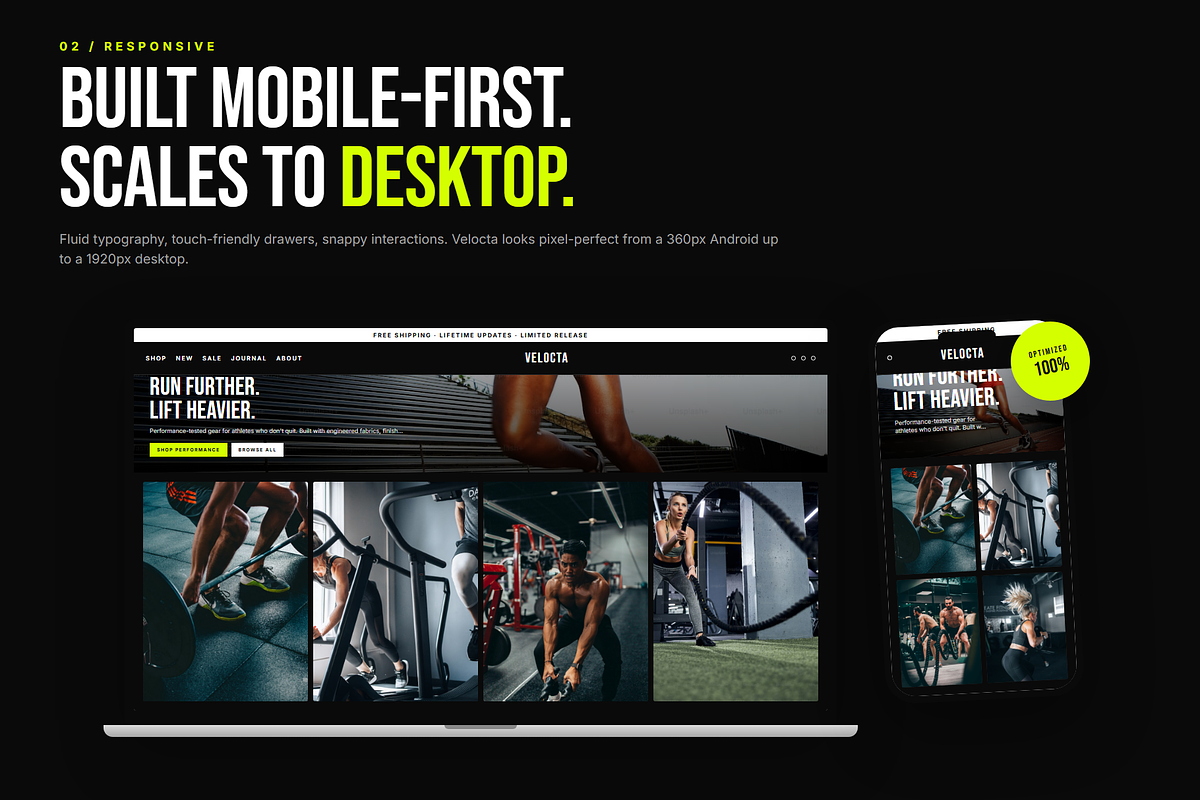 Velocta Shopify Sports Theme, a Shopify Template by Ibnul Jaif Farabi (Photo 2 of 8)
