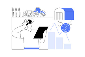 Farm bankruptcy isolated cartoon, an Illustration by Visual Generation