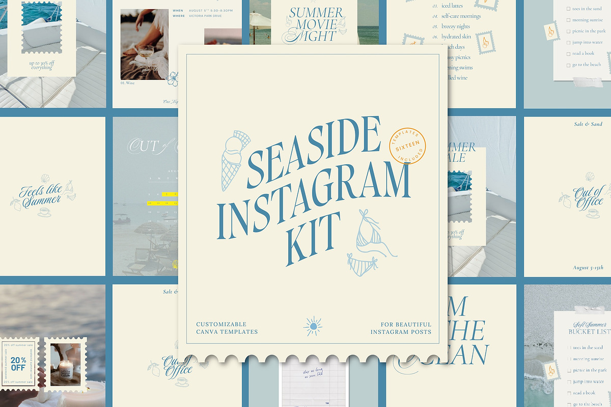 Coastal Instagram Canva Templates