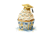 Watercolor Graduation Clipart PNGs, an Education Illustration by VetalStock (Thumbnail 8 of 24)