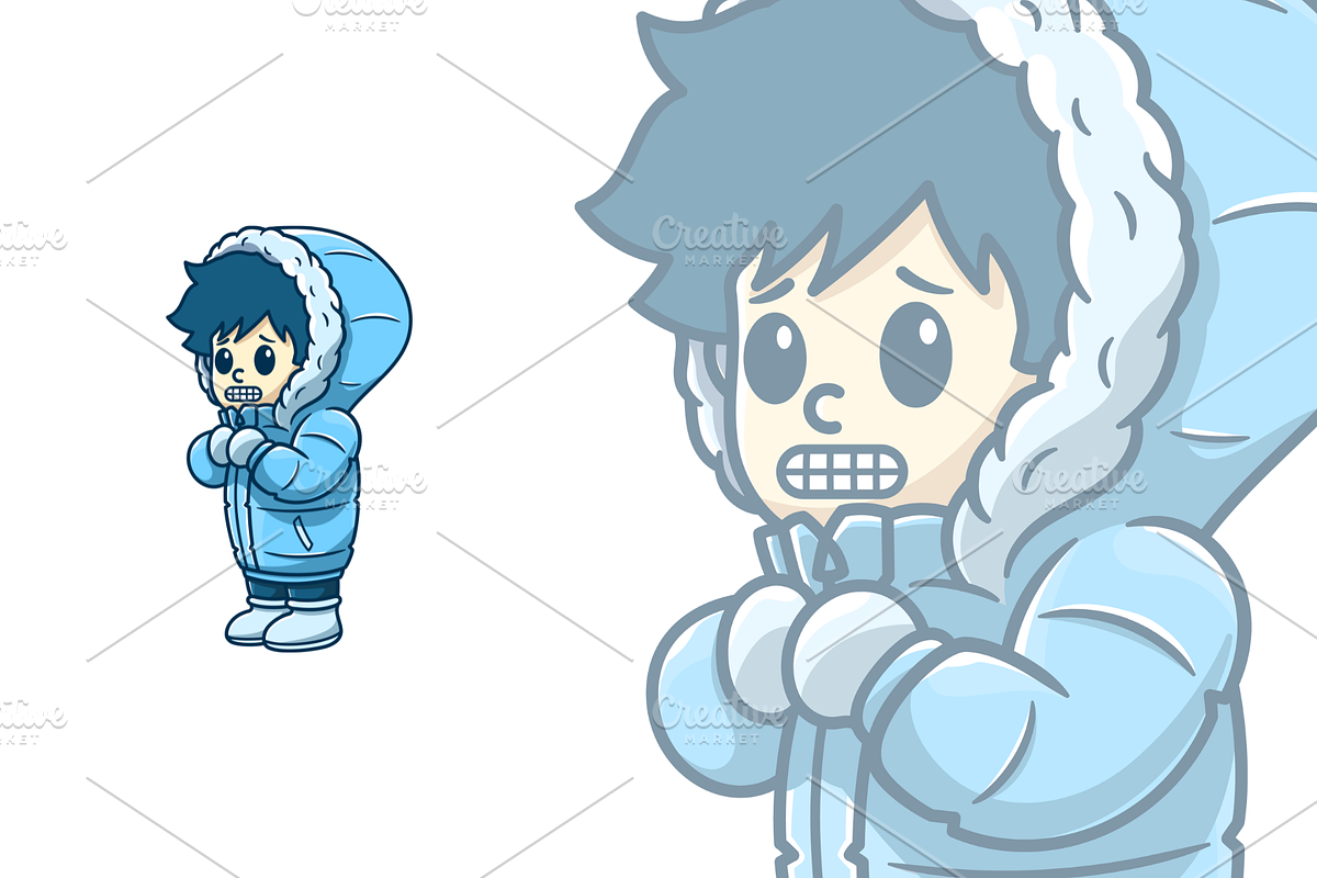 Boy Wearing Thick Jacket Cartoon, an Illustration by garistipis (Photo 2 of 2)