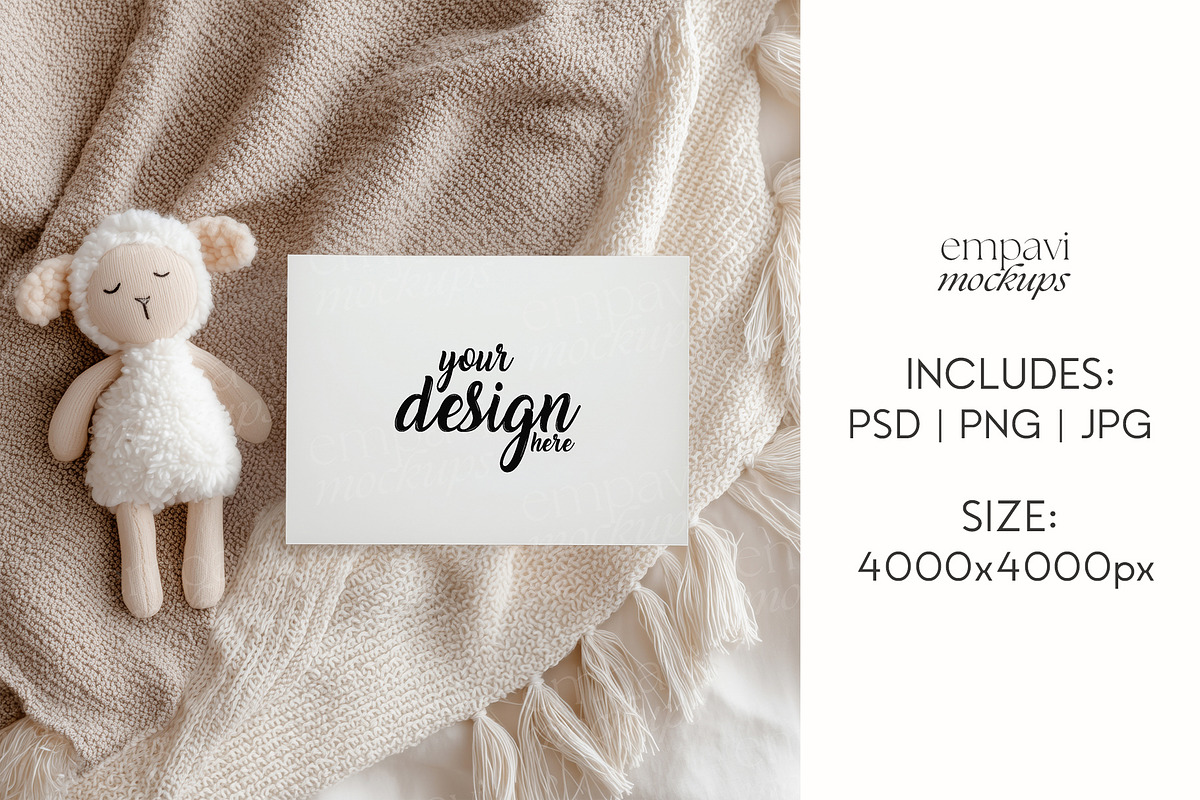 7x5 Baby Shower Card Mockup, a Mockup by EmpaviMockups (Photo 3 of 7)