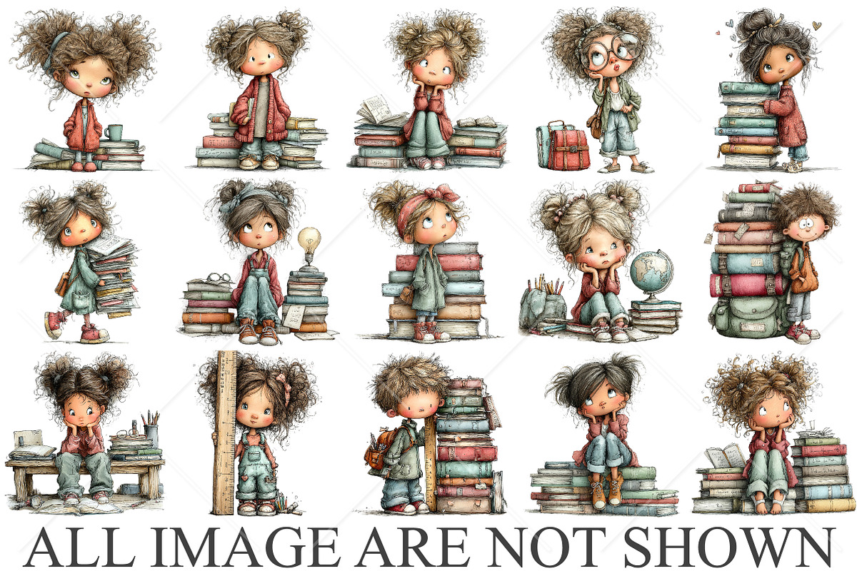 Whimsical Back to School Girl PNG, a Seasonal Illustration by Canvas Craft (Photo 4 of 10)