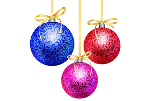 Christmas Vector Balls And Banners