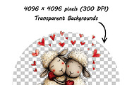 Whimsical Valentine Sheep Clipart, a Graphic by one-touch (Thumbnail 7 of 16)