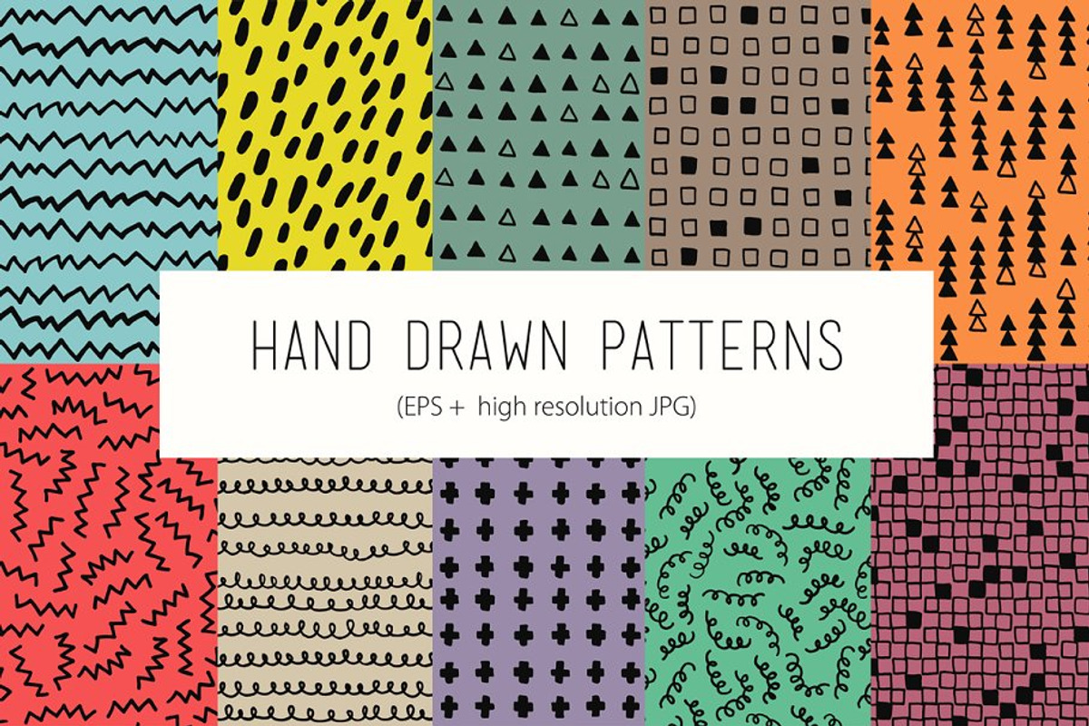 Bundle hand drawn patterns, a Pattern Graphic by Magnia (Photo 12 of 17)