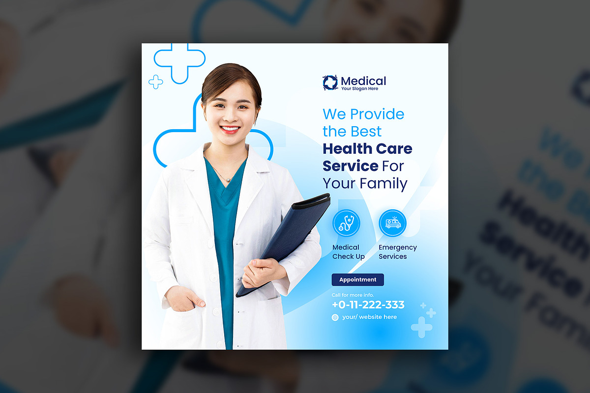 Healthcare medical social media post, a Social Media Template by Tanmoy Topu (Photo 3 of 11)