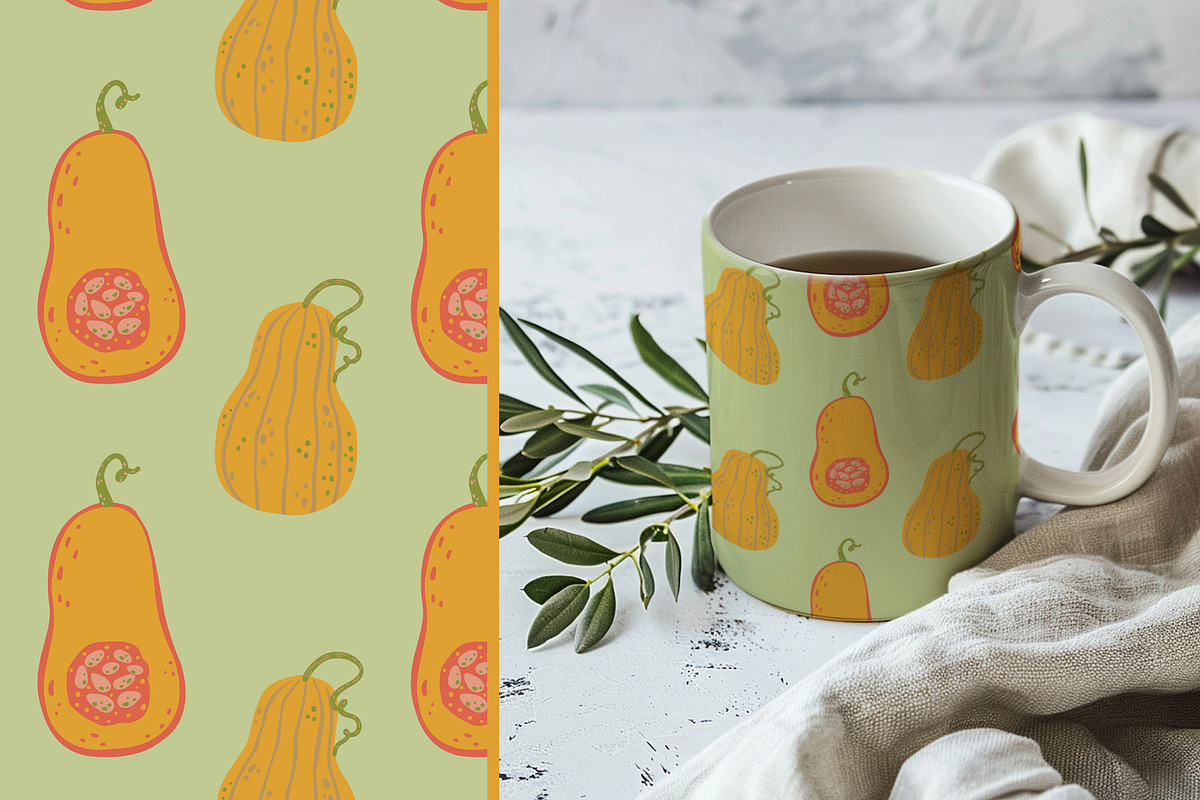 Autumn Pumpkins patterns & clipart, a Seasonal Illustration by Carpet Tapete Pretzel (Photo 8 of 11)