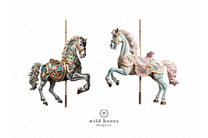 Carousel Horse Overlays, PNGs