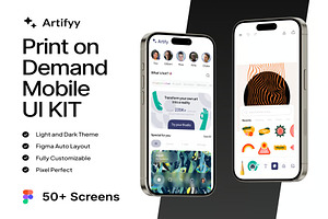 Artifyy - Print on Demand Mobile UI, an UI Kit Template by Lumina_ui_ux202