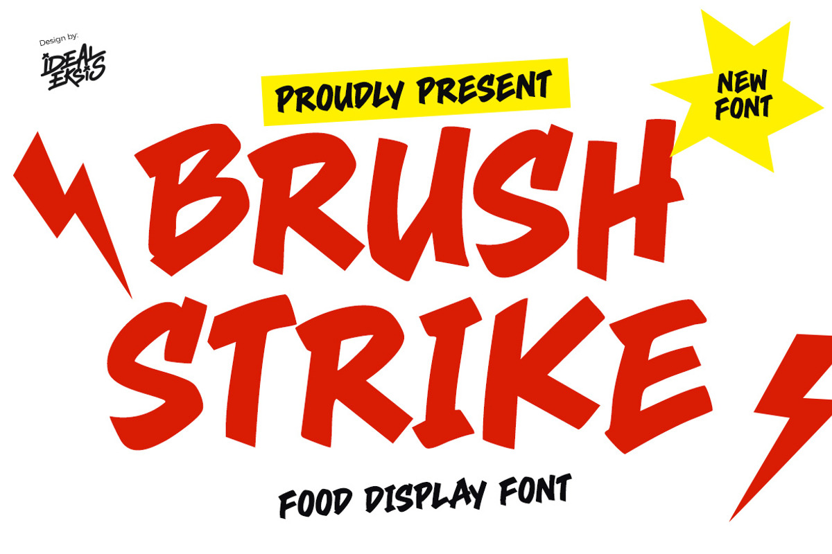 Brush Strike - Food Font, a Handwritten Font by Ideal Eksis (Photo 1 of 5)