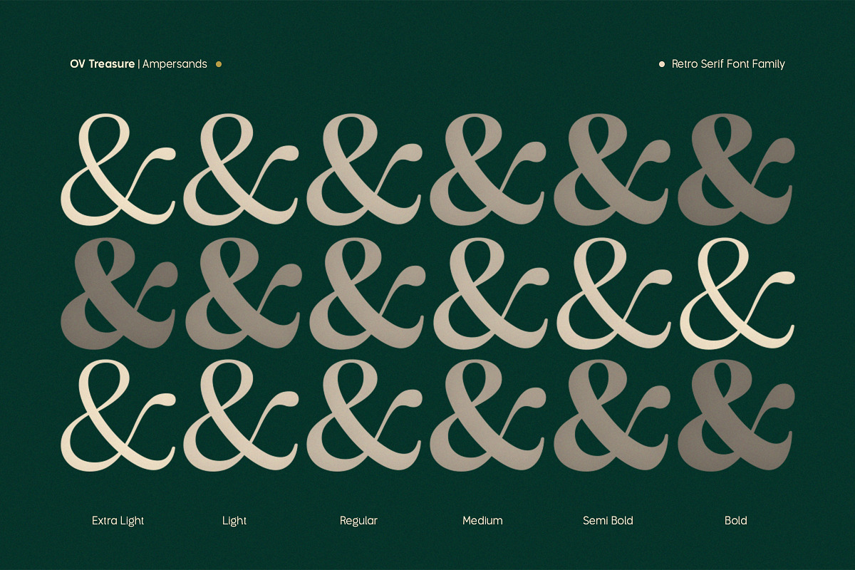 OV Treasure Retro Serif Font Family, a Serif Font by OV Type (Photo 12 of 21)