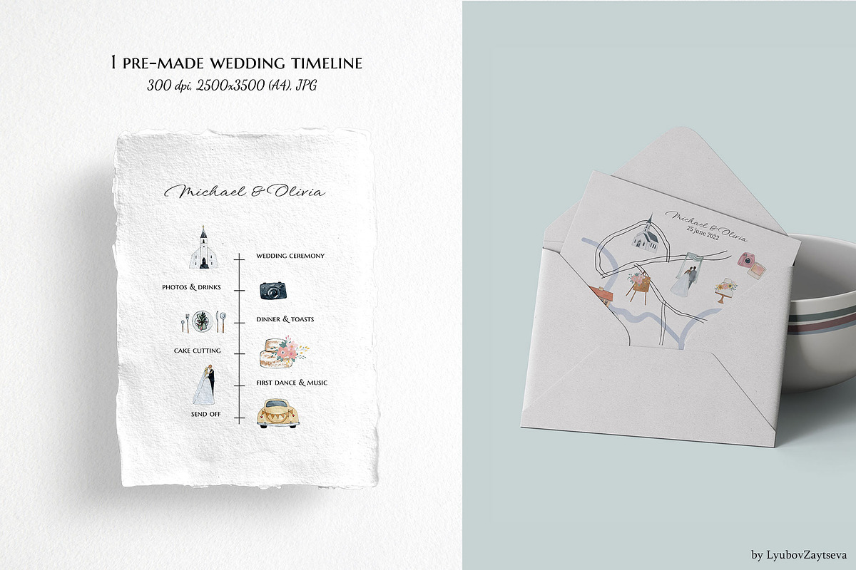 Watercolor Wedding Map Creator, a Decorative Illustration by LyubovZaytseva