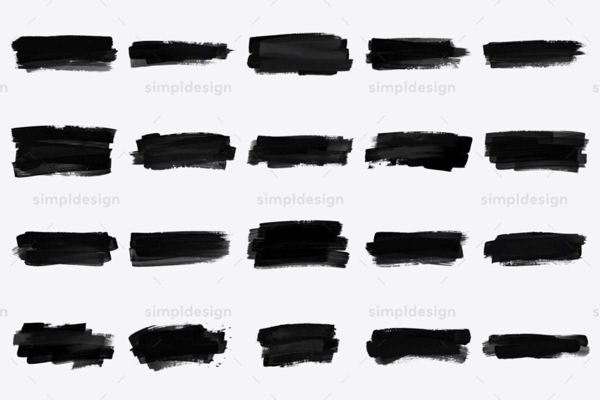 30 Acrylic Stroke Photoshop Brushes, a Brush Add-On by SimplDesign (Photo 2 of 3)