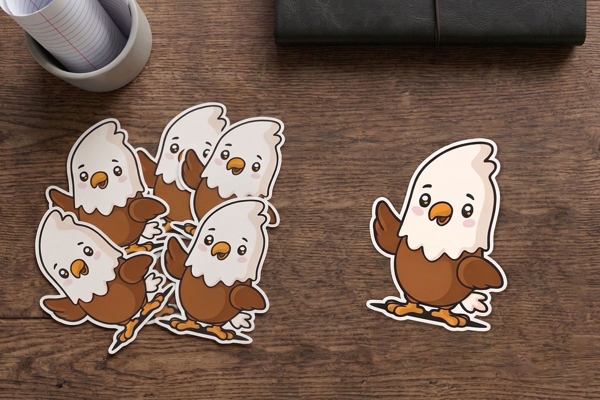 Cute Kawaii Cartoon Bald Eagle, an Animal Illustration by Vector Kitchen by Zoljo (Photo 3 of 3)