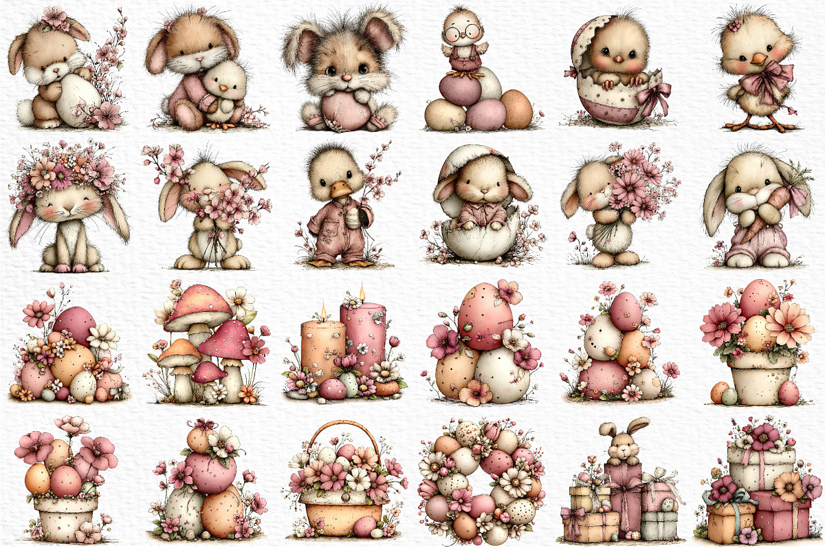 Whimsical Easter Clipart, an Illustration by Craft Nest (Photo 6 of 11)