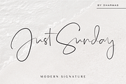 Just Sunday - Family Modern Script, a Script Font by Dharmas Foundry (Thumbnail 15 of 16)