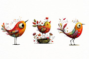 Whimsical Spring bird Clipart, an Illustration by Designworld (Thumbnail 4 of 7)