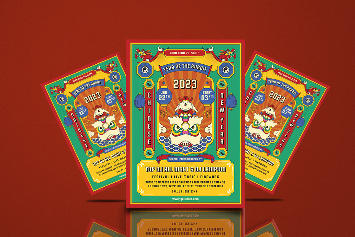 Chinese New Years Party Flyer 2023, a Templates & Theme by Totem Design Studio (Photo 4 of 6)