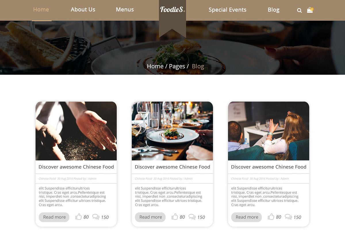 Foodies-Food&Restaurant PSD Template, a Websites & App Template by temRam (Photo 24 of 33)