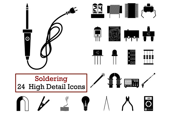Set Of 24 Soldering Icons