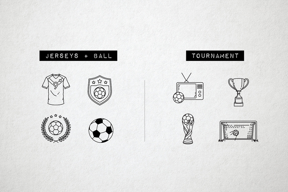 20 Football Soccer Icons World Cup, an Outline Icon by Hatch Design Workshop (Photo 4 of 8)