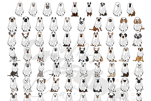 Halloween Ghost Dogs Clipart Bundle, a Graphic by Mrs. Creative Creations